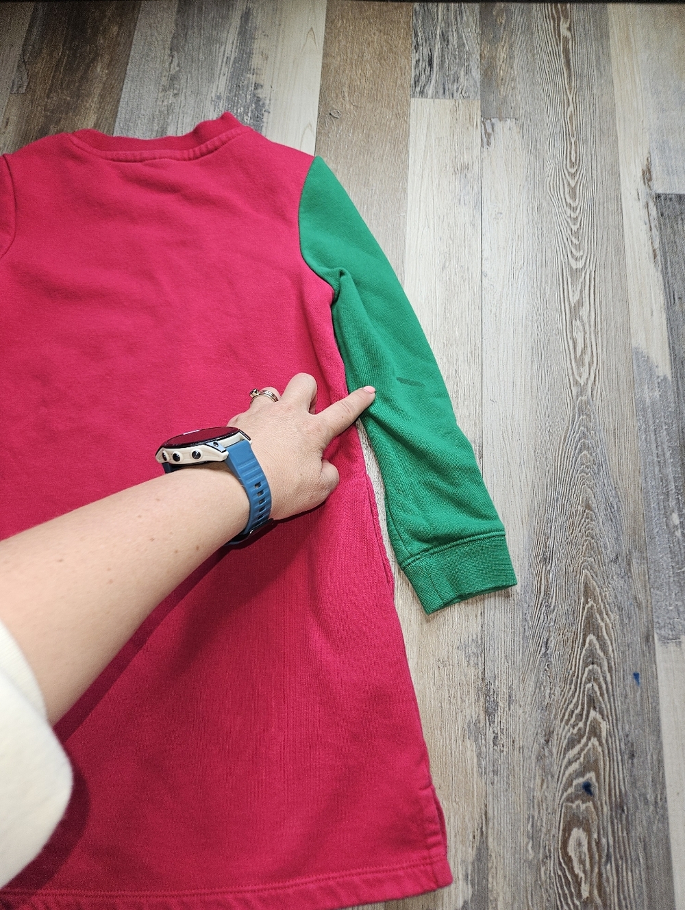 Mini Boden Girls 6-7 Pink Green Dragon Sweatshirt Dress - Picture 6 of 8